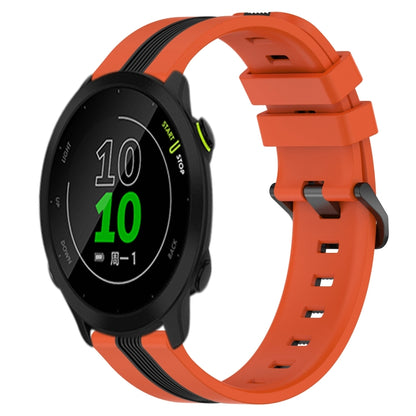 For Garmin Forerunner 158 20mm Vertical Two-Color Silicone Watch Band(Orange+Black) by bashfashion