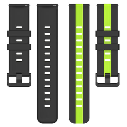 For Garmin Forerunner 158 20mm Vertical Two-Color Silicone Watch Band(Orange+Black) by bashfashion