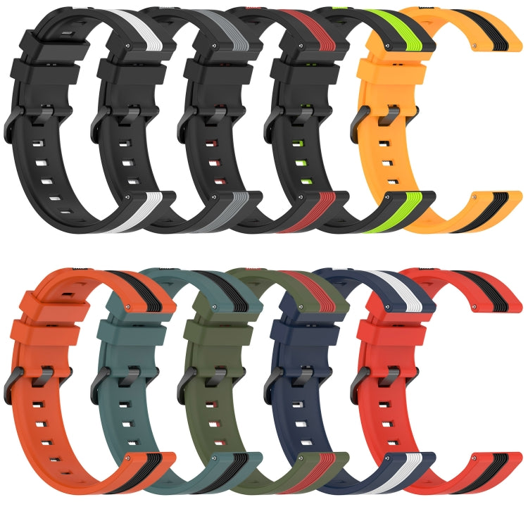 For Garmin Venu 20mm Vertical Two-Color Silicone Watch Band(Orange+Black) by bashfashion