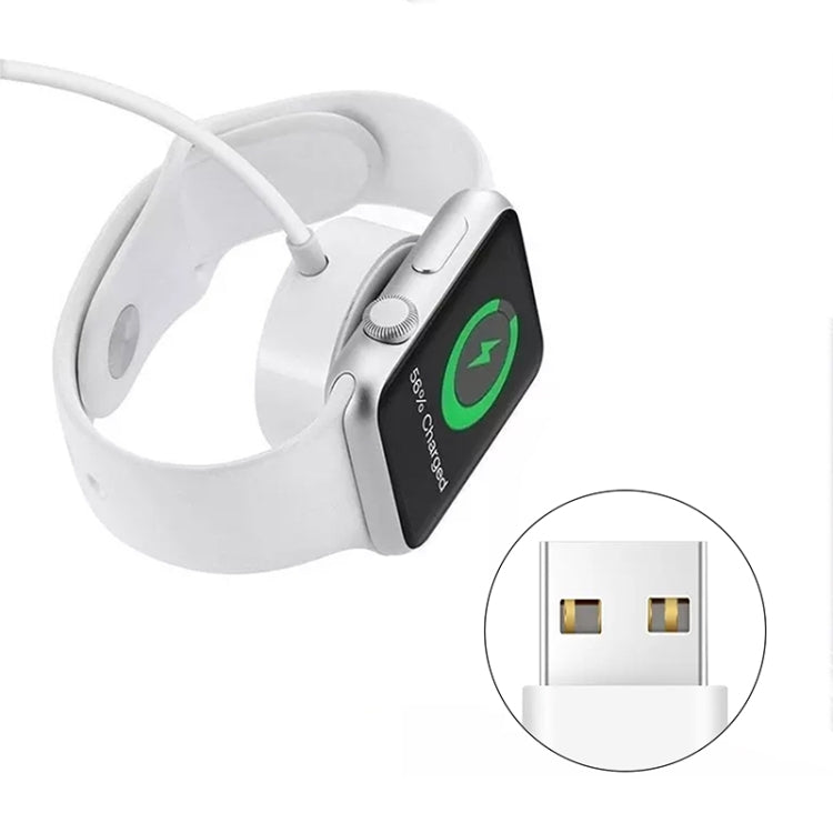 1m USB Magnetic Fast Charger Charging Cable for Watch Apple Series Ultra/8/7/6/SE/SE2/5/4/3/2(White) by bashfashion