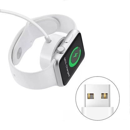 1m USB Magnetic Fast Charger Charging Cable for Watch Apple Series Ultra/8/7/6/SE/SE2/5/4/3/2(White) by bashfashion