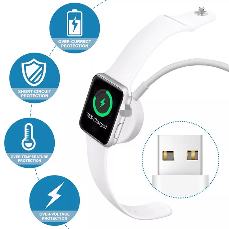 1m USB Magnetic Fast Charger Charging Cable for Watch Apple Series Ultra/8/7/6/SE/SE2/5/4/3/2(White) by bashfashion