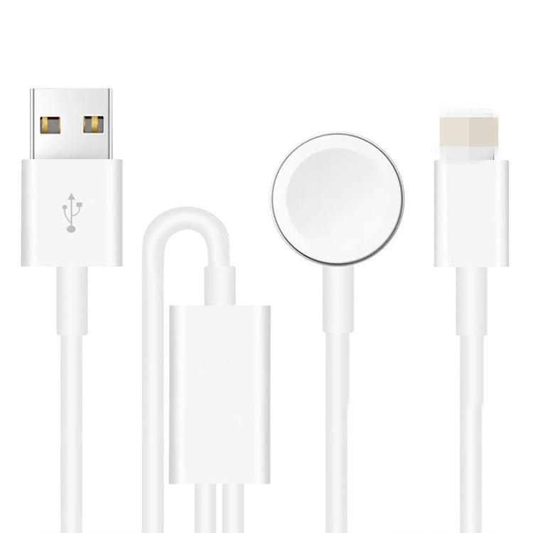 For Apple Watch Series & iPhone 2 in 1 USB Magnetic Charging Cable 1.2m by bashfashion