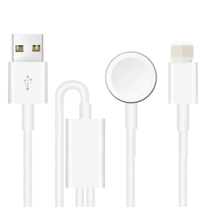 For Apple Watch Series & iPhone 2 in 1 USB Magnetic Charging Cable 1.2m by bashfashion