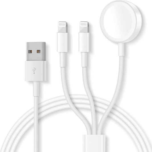 For Apple Watch Series & iPhone 3 in 1 USB Magnetic Charging Cable 4ft/1.2m by bashfashion