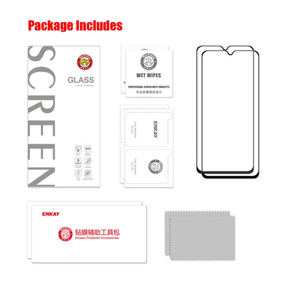 For Honor X7A 4G Global 2pcs ENKAY Hat-Prince Full Glue 0.26mm 9H 2.5D Tempered Glass Full Film by ENKAY