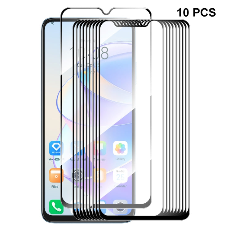 For Honor X7A 4G Global 10pcs ENKAY Hat-Prince Full Glue 0.26mm 9H 2.5D Tempered Glass Full Film by ENKAY