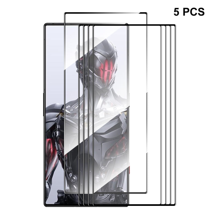For ZTE Nubia Red Magic 8 Pro / 8 Pro+ 5pcs ENKAY Hat-Prince Full Glue 0.26mm 9H 2.5D Tempered Glass Full Film by ENKAY