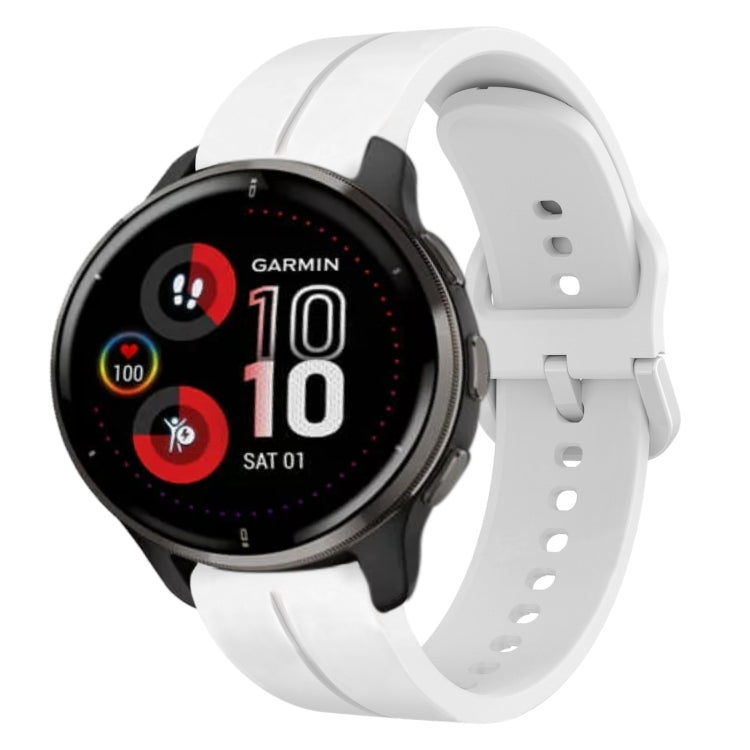 For Garmin Venu 2 Plus 20mm Loop Silicone Watch Band(White) by bashfashion