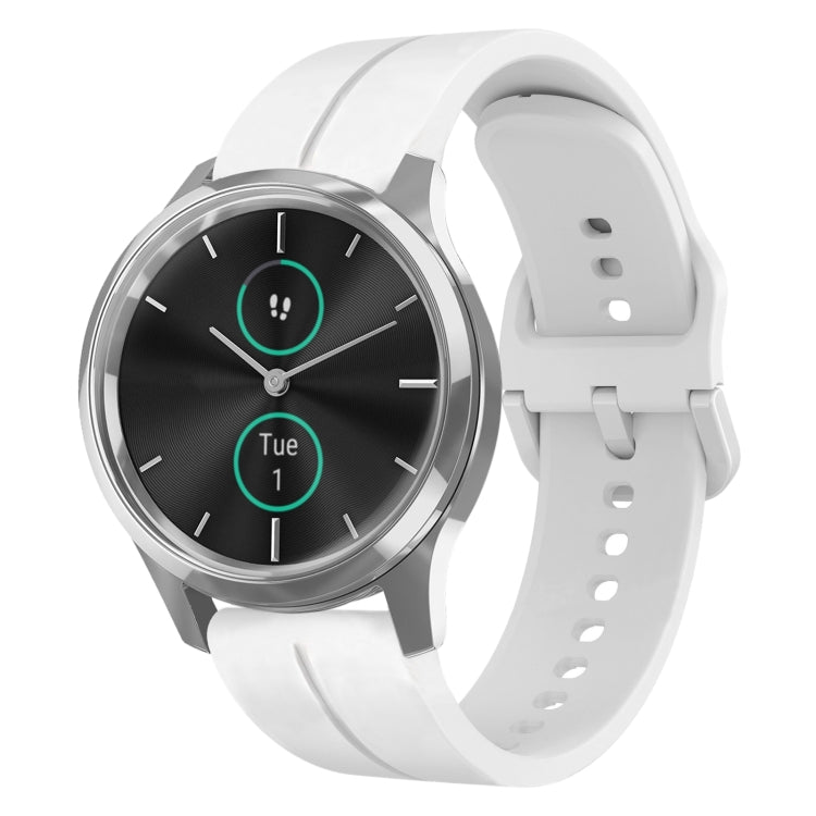 For Garminmove Luxe 20mm Loop Silicone Watch Band(White) by bashfashion