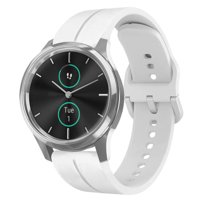 For Garminmove Luxe 20mm Loop Silicone Watch Band(White) by bashfashion