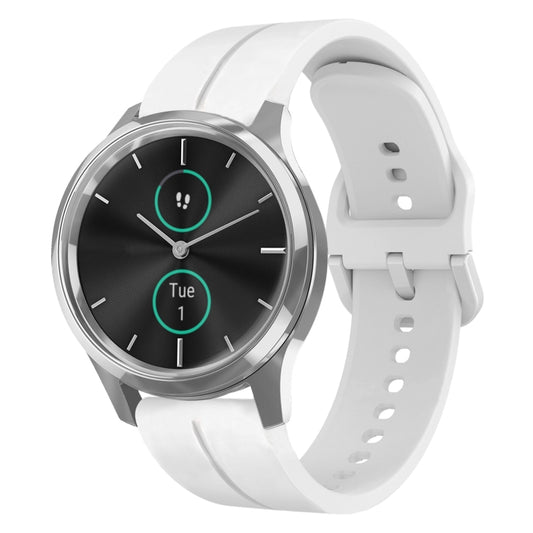 For Garminmove Luxe 20mm Loop Silicone Watch Band(White) by bashfashion