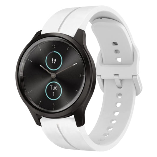 For Garminmove Style 20mm Loop Silicone Watch Band(White) by bashfashion