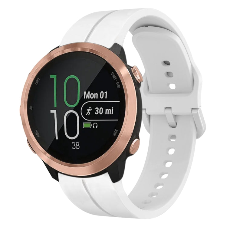 For Garmin Forerunner 645 Music 20mm Loop Silicone Watch Band(White) by bashfashion