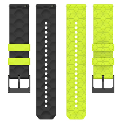 For Garmin Forerunner 645 Music 20mm Football Pattern Two-Color Silicone Watch Band(Orange+Black) by bashfashion