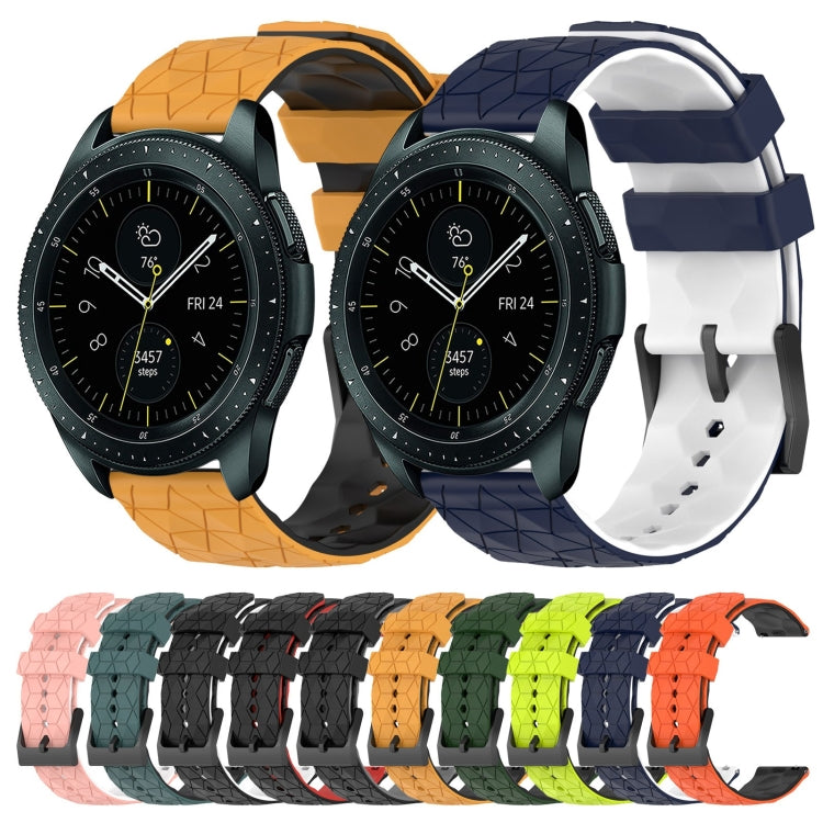 For Samsung Galaxy Watch 42mm 20mm Football Pattern Two-Color Silicone Watch Band(Orange+Black) by bashfashion