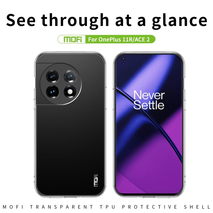 For OnePlus 11R / Ace 2 MOFI Ming Series Ultra-thin TPU Phone Case(Transparent) by MOFI