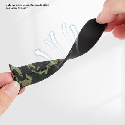 Magnetic Clasp Camouflage Silicone Watch Band For Apple Watch Ultra 49mm(Camouflage Khaki) by bashfashion