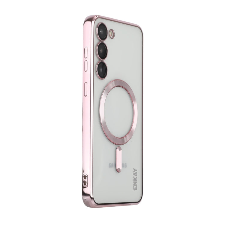For Samsung Galaxy S23+ 5G ENKAY Electroplated MagSafe Shockproof TPU Phone Case with Lens Film(Pink) by ENKAY