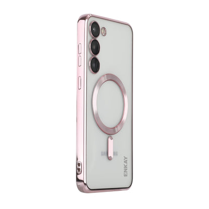 For Samsung Galaxy S23+ 5G ENKAY Electroplated MagSafe Shockproof TPU Phone Case with Lens Film(Pink) by ENKAY