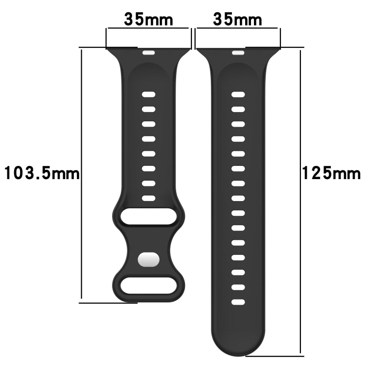 Butterfly Buckle Two-Color Silicone Watch Band For Apple Watch Series 8&7 45mm / SE 2&6&SE&5&4 44mm / 3&2&1 42mm(White+Black) by bashfashion