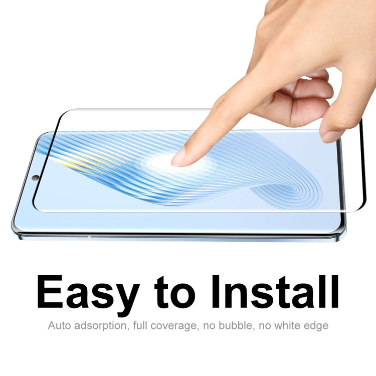 For Honor Magic5 2pcs ENKAY 3D Hot Bending Edge Glue Tempered Glass Full Film with Lens Film by ENKAY