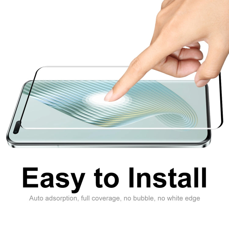 For Honor Magic5 Pro 2pcs ENKAY 3D Hot Bending Edge Glue Tempered Glass Full Film with Lens Film by ENKAY