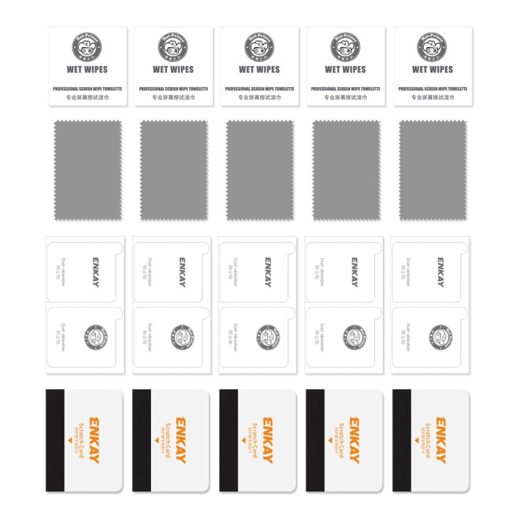 For Honor X9A / Magic5 Lite 5pcs ENKAY 0.26mm 3D Hot Bending Tempered Glass Full Film with Lens Film by ENKAY