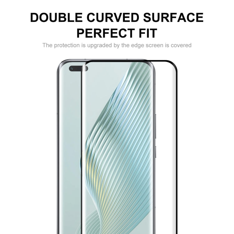 For Honor Magic5 Pro 5pcs ENKAY 0.26mm 3D Hot Bending Tempered Glass Full Film with Lens Film by ENKAY