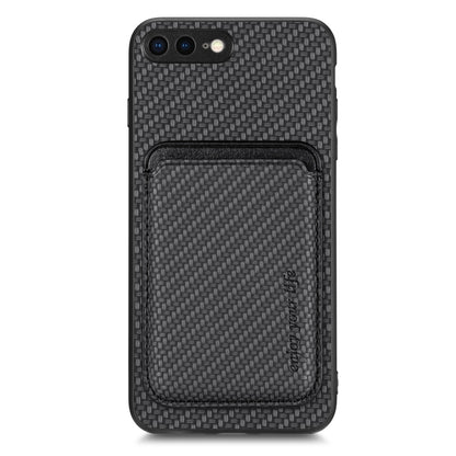 For iPhone SE 2022 / 2020 / 7 / 8 Carbon Fiber Leather Card Magsafe Magnetic Phone Case(Black) by bashfashion