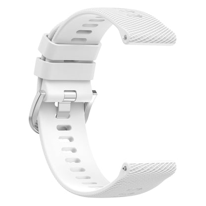 For Garmin Vivoactive3 Music 20mm Cross Textured Solid Color Silicone Watch Band(White) by bashfashion