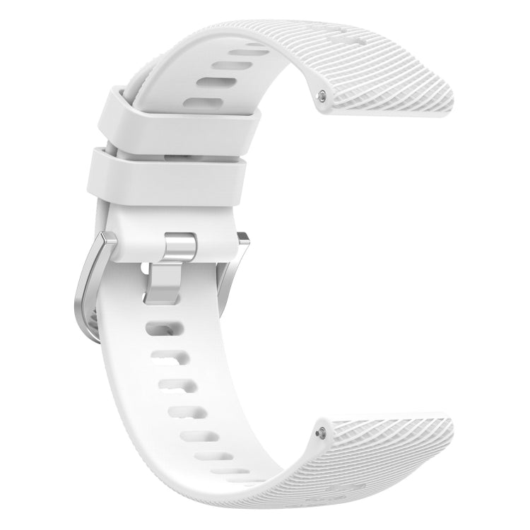 For Garmin VivoMove Style 20mm Cross Textured Solid Color Silicone Watch Band(White) by bashfashion
