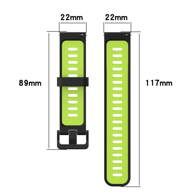 For Garmin Vivoactive4 22mm Vertical Two-Color Silicone Watch Band(White+Black) by bashfashion