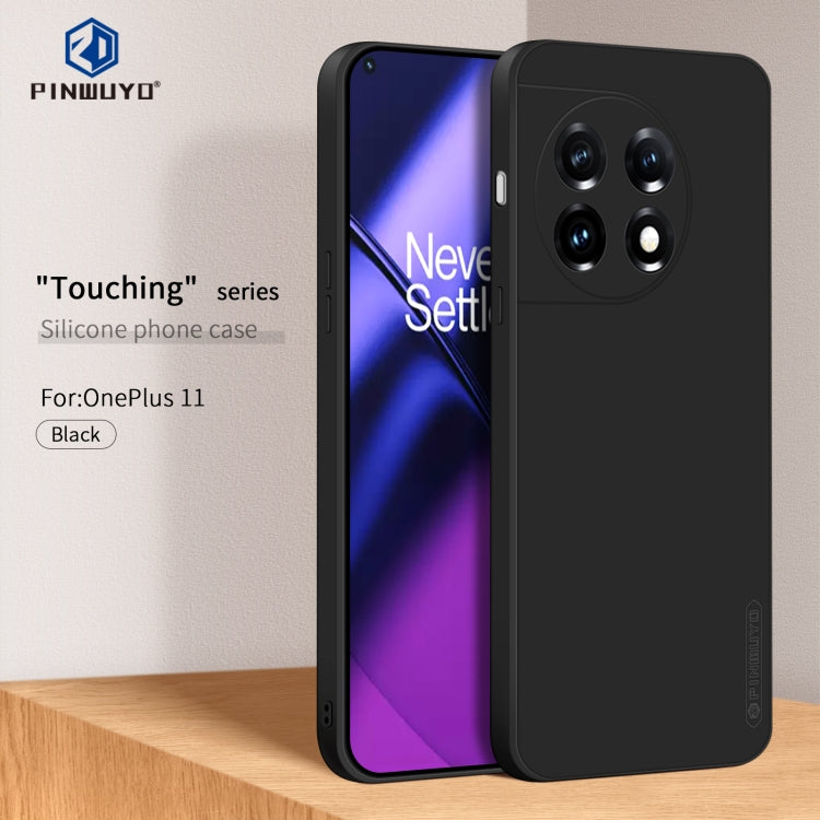 For OnePlus 11 PINWUYO Sense Series Liquid Silicone TPU Phone Case(Black) by PINWUYO