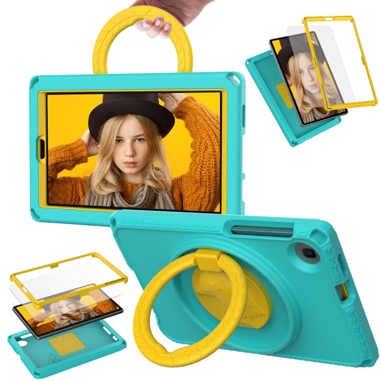 For Samsung Galaxy Tab A11 / A9 EVA Hybrid PC Shockproof Tablet Case with Frame(Glacial Green) by bashfashion