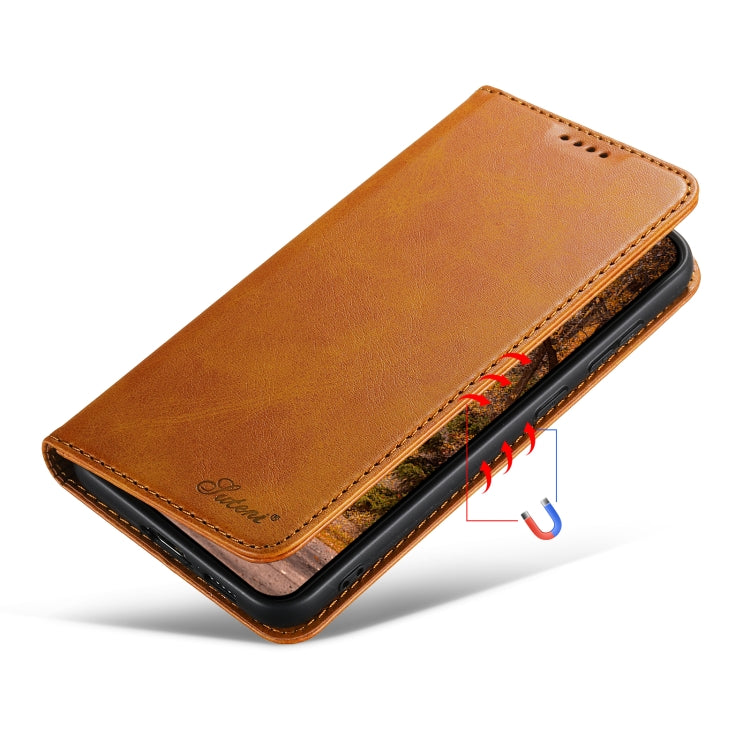 For Samsung Galaxy S23+ 5G Suteni Calf Texture Horizontal Flip Leather Phone Case(Khaki) by Suteni