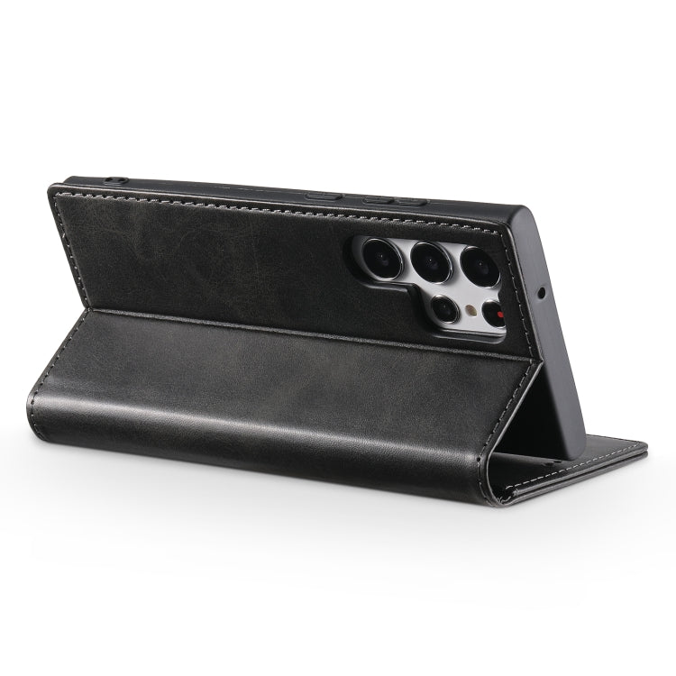 For Samsung Galaxy S23 Ultra 5G Suteni Calf Texture Horizontal Flip Leather Phone Case(Black) by Suteni