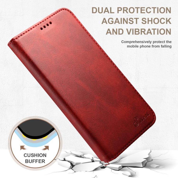 For Samsung Galaxy S25 Ultra 5G Suteni Calf Texture Horizontal Flip Leather Phone Case(Red) by Suteni
