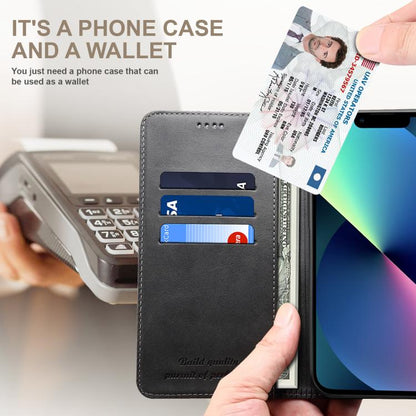 For Samsung Galaxy S25 5G Suteni Calf Texture Horizontal Flip Leather Phone Case(Black) by Suteni