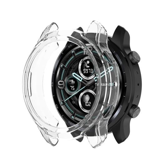 For Ticwatch Pro 3 Ultra TPU Color Transparent Half Wrapped Protective Shell(Transparent) by bashfashion