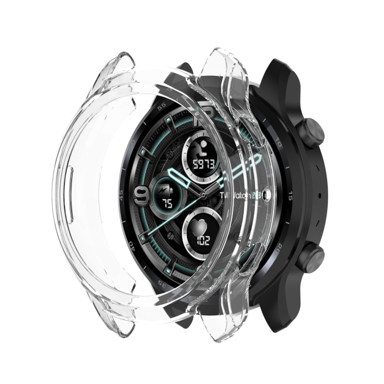 For Ticwatch Pro X TPU Color Transparent Half Wrapped Protective Shell(Transparent) by bashfashion