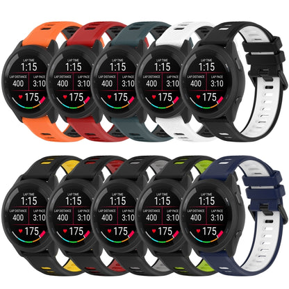 For Samsung Galaxy Watch4 Classic 42mm 20mm Sports Two-Color Silicone Watch Band(White+Black) by bashfashion