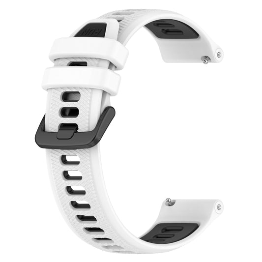 For Samsung Galaxy Watch4 Classic 46mm 20mm Sports Two-Color Silicone Watch Band(White+Black) by bashfashion