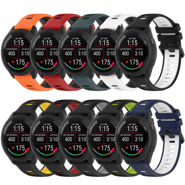 For Samsung Galaxy Watch4 Classic 46mm 20mm Sports Two-Color Silicone Watch Band(White+Black) by bashfashion