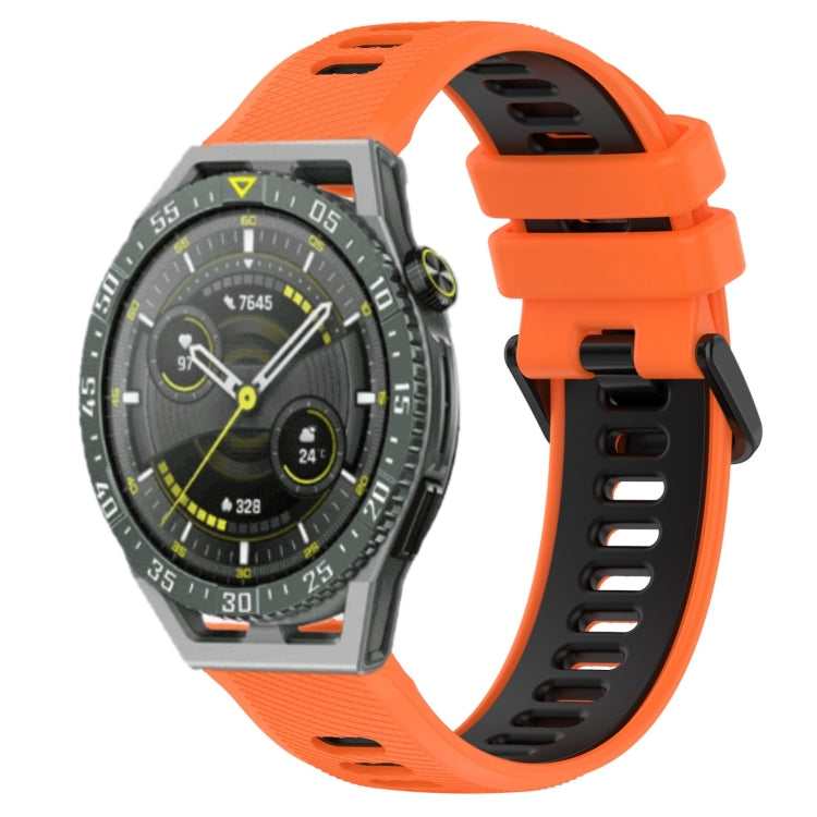 For Huawei Watch GT3 SE 22mm Sports Two-Color Silicone Watch Band(Orange+Black) by bashfashion