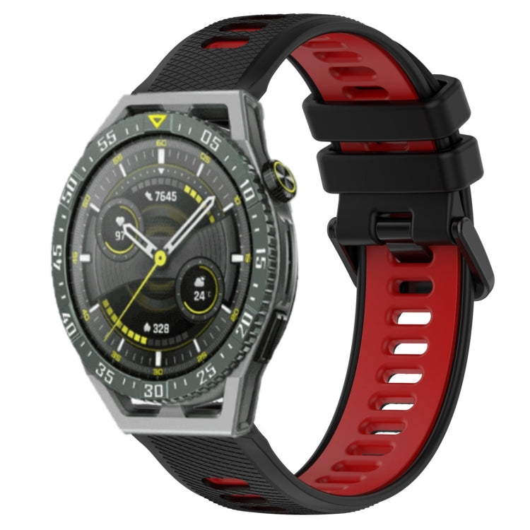 For Huawei Watch GT3 SE 22mm Sports Two-Color Silicone Watch Band(Black+Red) by bashfashion
