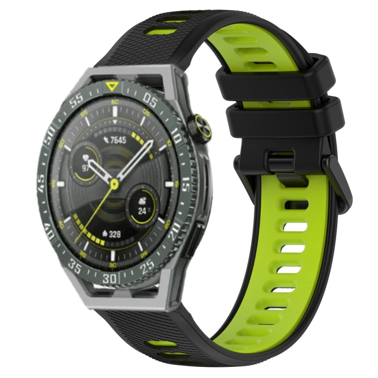 For Huawei Watch GT3 SE 22mm Sports Two-Color Silicone Watch Band(Black+Green) by bashfashion