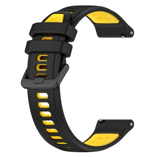 For Huawei Watch GT3 Pro 46mm 22mm Sports Two-Color Silicone Watch Band(Black+Yellow) by bashfashion