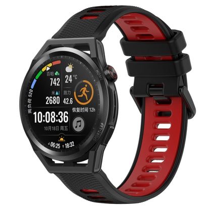 For Huawei Watch GT Runner 22mm Sports Two-Color Silicone Watch Band(Black+Red) by bashfashion