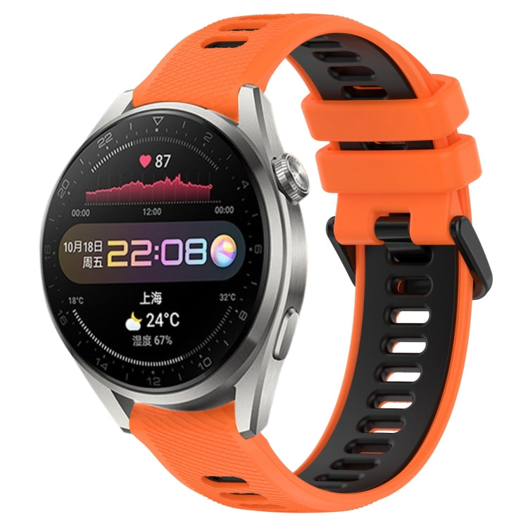 For Huawei Watch 3 Pro 22mm Sports Two-Color Silicone Watch Band(Orange+Black) by bashfashion